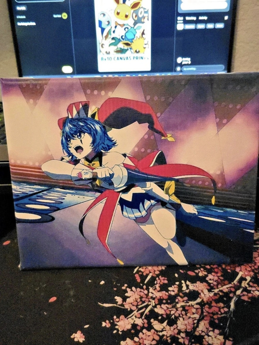8x10 Heavy Metal Knight Anime Character Framed Print Pink & Blue